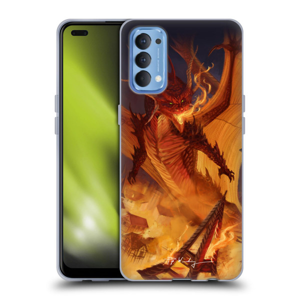 Piya Wannachaiwong Dragons Of Fire Dragonfire Soft Gel Case for OPPO Reno 4 5G