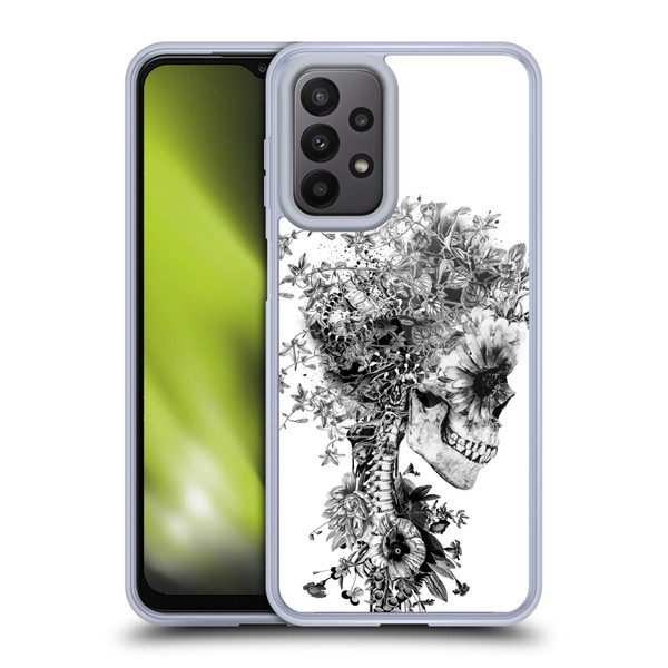 Riza Peker Skulls 6 Black And White Soft Gel Case for Samsung Galaxy A23 / 5G (2022)