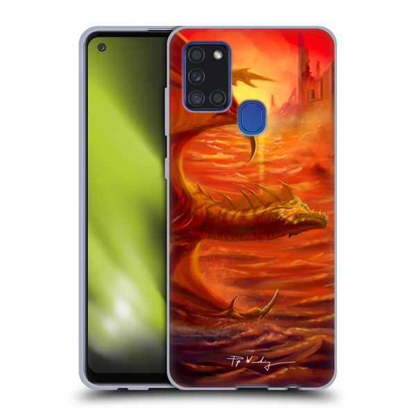 Piya Wannachaiwong Dragons Of Fire Lakeside Soft Gel Case for Samsung Galaxy A21s (2020)