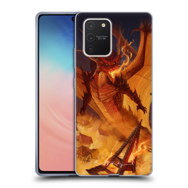 Piya Wannachaiwong Dragons Of Fire Dragonfire Soft Gel Case for Samsung Galaxy S10 Lite