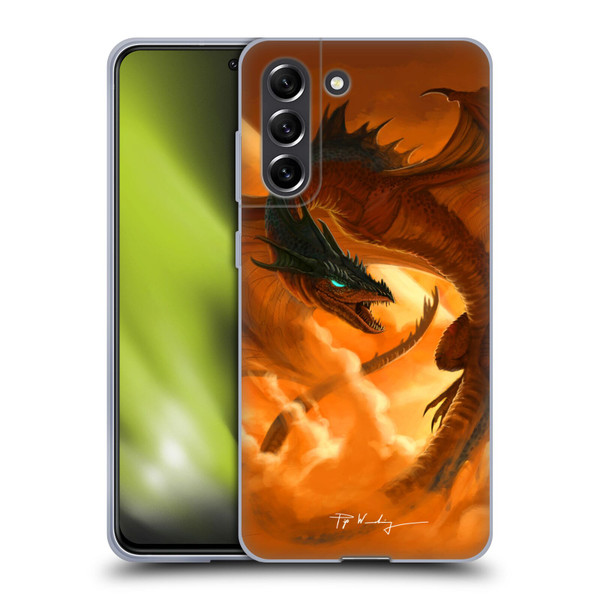 Piya Wannachaiwong Dragons Of Fire Sunrise Soft Gel Case for Samsung Galaxy S21 FE 5G