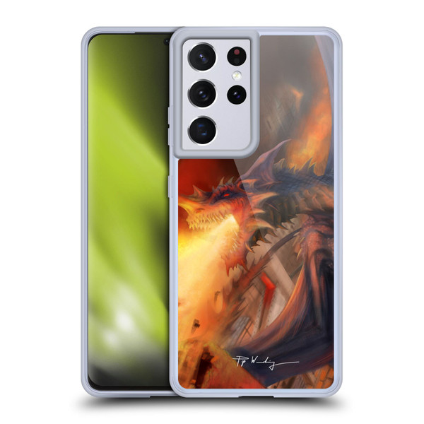 Piya Wannachaiwong Dragons Of Fire Blast Soft Gel Case for Samsung Galaxy S21 Ultra 5G