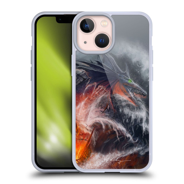 Piya Wannachaiwong Dragons Of Sea And Storms Sea Fire Dragon Soft Gel Case for Apple iPhone 13 Mini