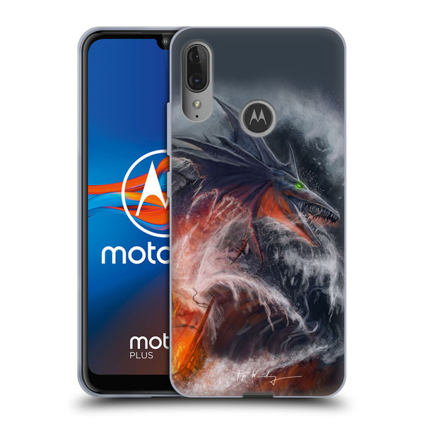 Piya Wannachaiwong Dragons Of Sea And Storms Sea Fire Dragon Soft Gel Case for Motorola Moto E6 Plus