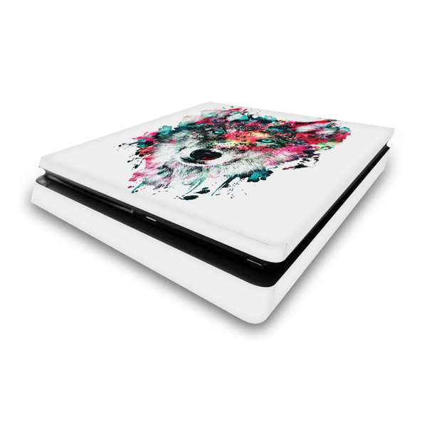 Riza Peker Art Mix Wolf Vinyl Sticker Skin Decal Cover for Sony PS4 Slim Console