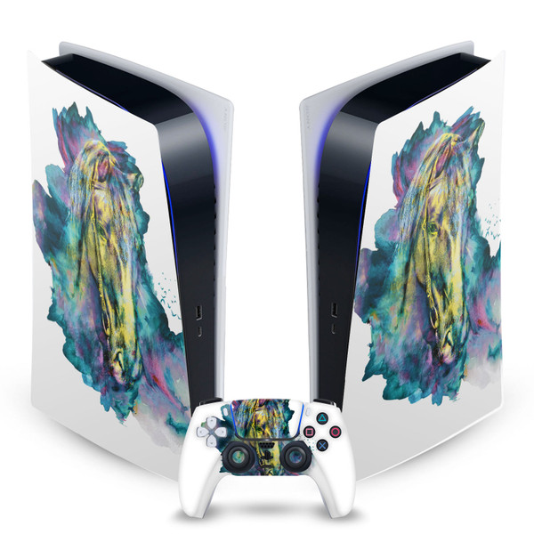 Riza Peker Art Mix Horse Vinyl Sticker Skin Decal Cover for Sony PS5 Digital Edition Bundle