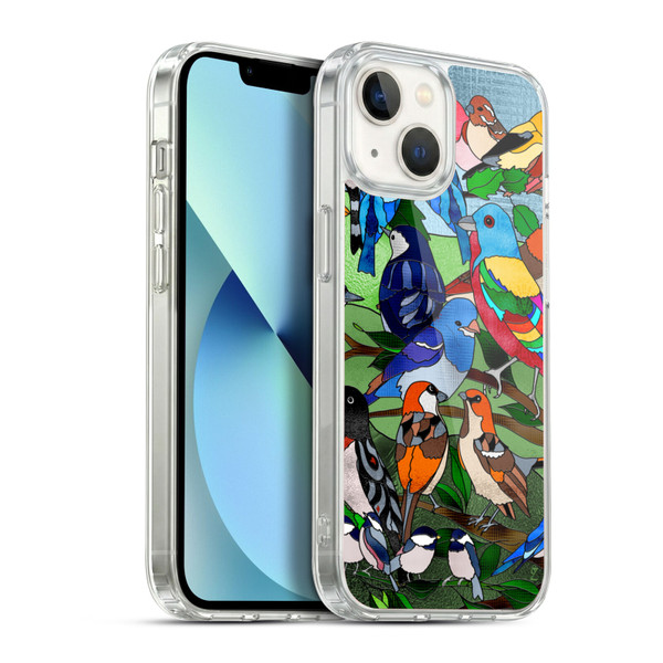 Suzan Lind Birds Stained Glass Soft Gel Case for Apple iPhone 13