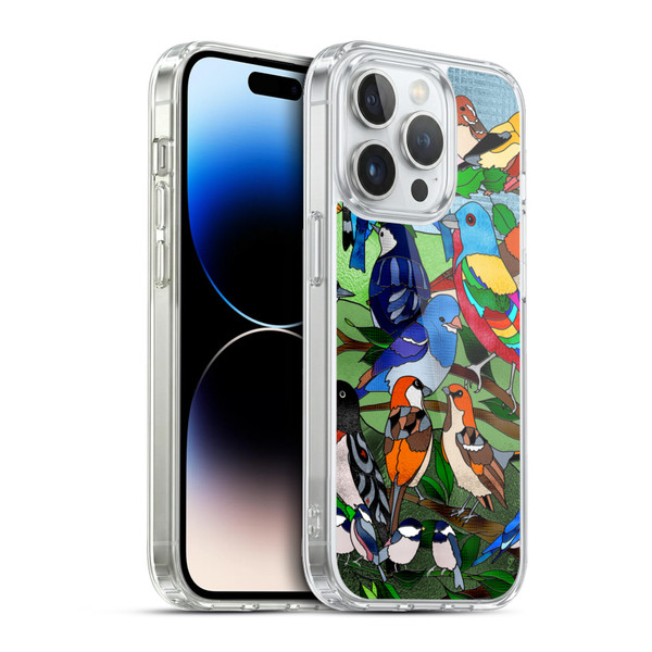 Suzan Lind Birds Stained Glass Soft Gel Case for Apple iPhone 13 Pro & MagSafe