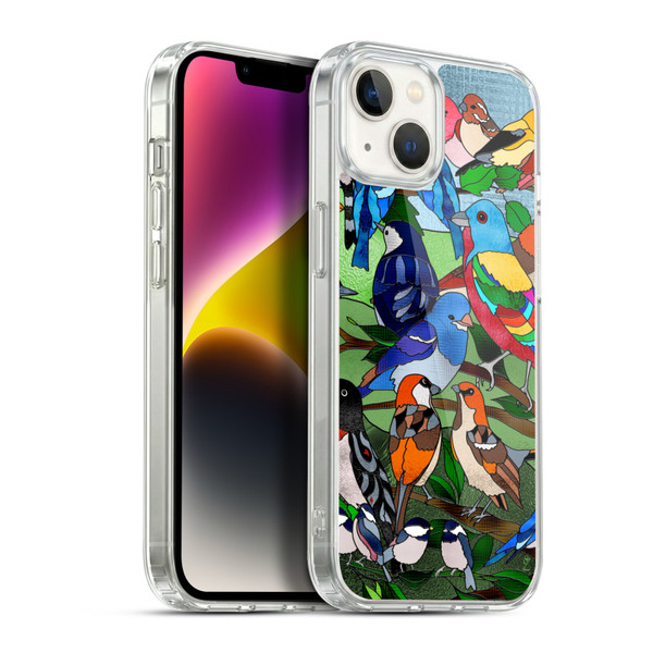 Suzan Lind Birds Stained Glass Soft Gel Case for Apple iPhone 14 Plus & MagSafe