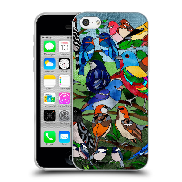 Suzan Lind Birds Stained Glass Soft Gel Case for Apple iPhone 5c