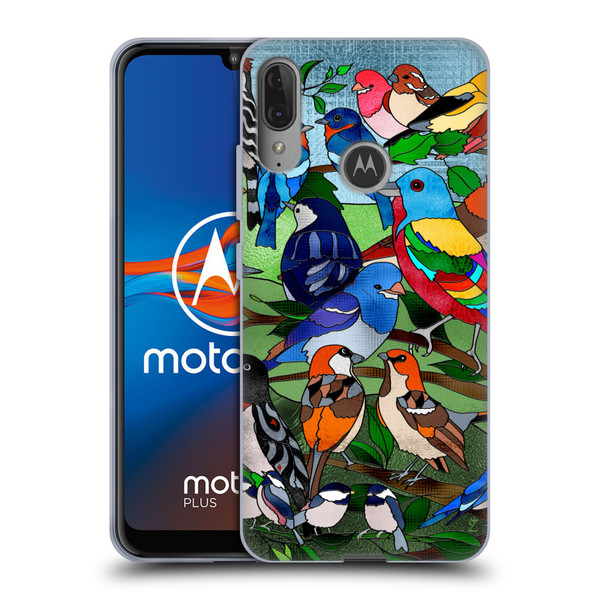Suzan Lind Birds Stained Glass Soft Gel Case for Motorola Moto E6 Plus