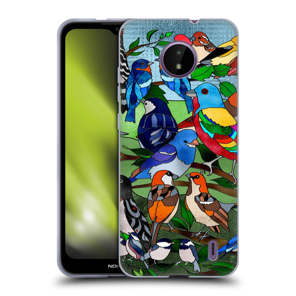 Suzan Lind Birds Stained Glass Soft Gel Case for Nokia C10 / C20