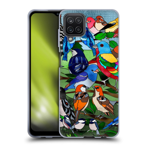 Suzan Lind Birds Stained Glass Soft Gel Case for Samsung Galaxy A12 (2020)