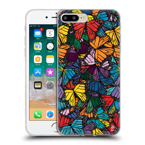 Suzan Lind Butterflies Monarch Soft Gel Case for Apple iPhone 7 Plus / iPhone 8 Plus