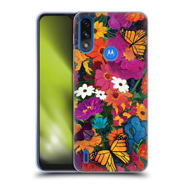 Suzan Lind Butterflies Flower Collage Soft Gel Case for Motorola Moto E7 Power / Moto E7i Power