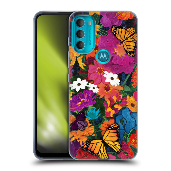 Suzan Lind Butterflies Flower Collage Soft Gel Case for Motorola Moto G71 5G