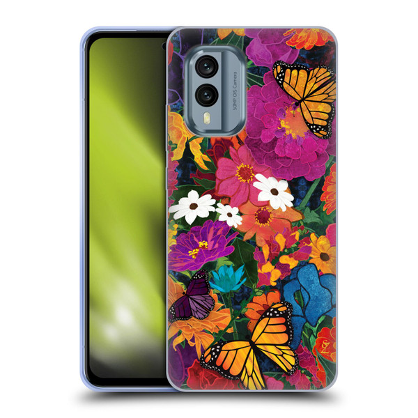 Suzan Lind Butterflies Flower Collage Soft Gel Case for Nokia X30