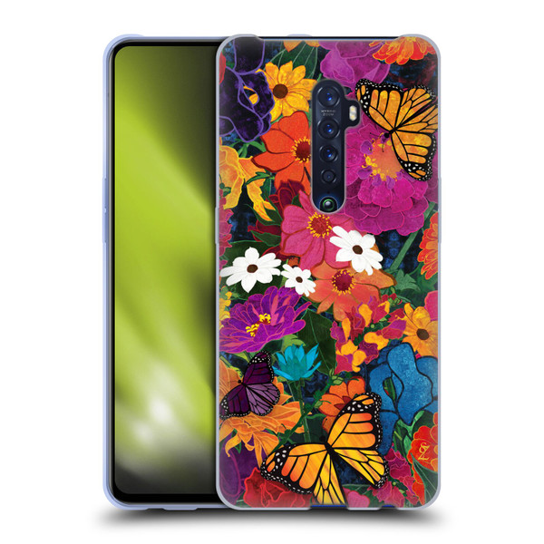 Suzan Lind Butterflies Flower Collage Soft Gel Case for OPPO Reno 2
