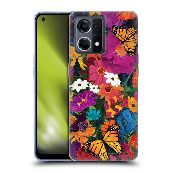 Suzan Lind Butterflies Flower Collage Soft Gel Case for OPPO Reno8 4G