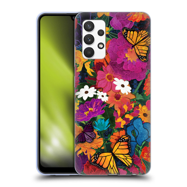 Suzan Lind Butterflies Flower Collage Soft Gel Case for Samsung Galaxy A32 (2021)