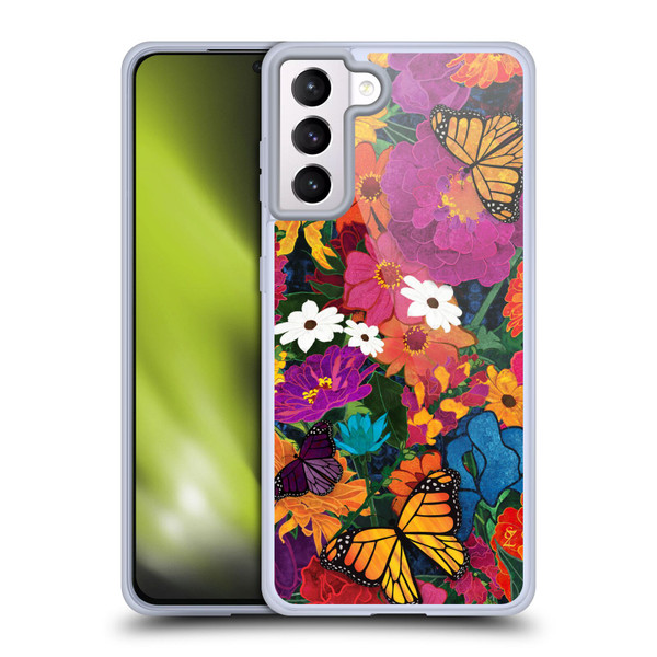 Suzan Lind Butterflies Flower Collage Soft Gel Case for Samsung Galaxy S21+ 5G
