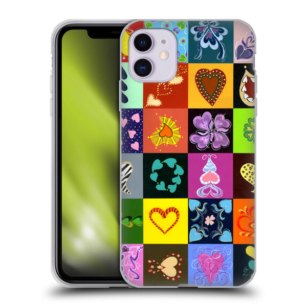 Suzan Lind Colours & Patterns Heart Quilt Soft Gel Case for Apple iPhone 11