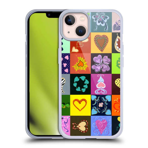 Suzan Lind Colours & Patterns Heart Quilt Soft Gel Case for Apple iPhone 13