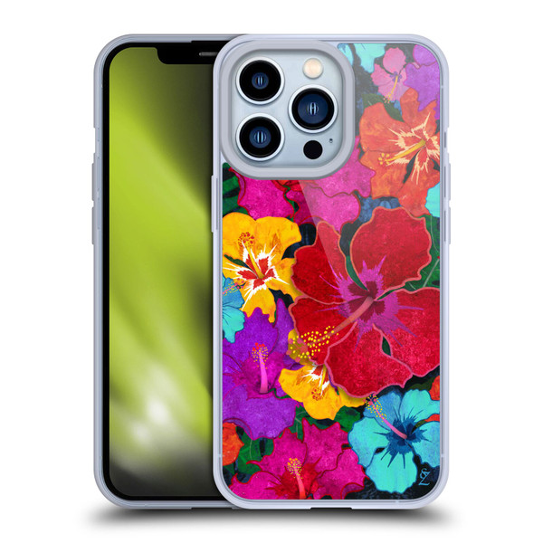Suzan Lind Colours & Patterns Tropical Hibiscus Soft Gel Case for Apple iPhone 13 Pro