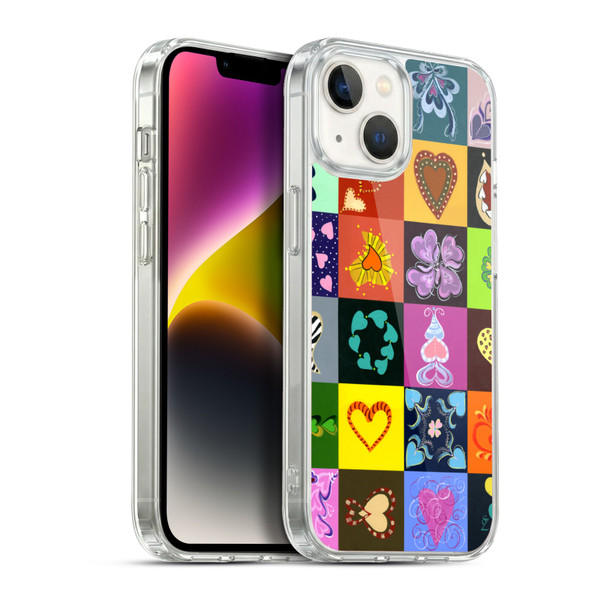 Suzan Lind Colours & Patterns Heart Quilt Soft Gel Case for Apple iPhone 14