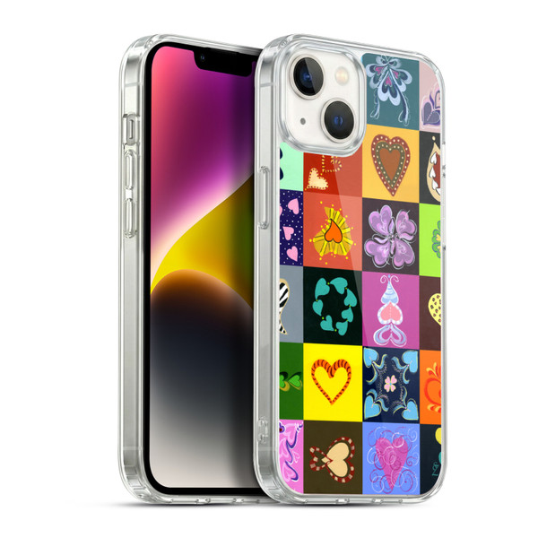 Suzan Lind Colours & Patterns Heart Quilt Soft Gel Case for Apple iPhone 14 Plus & MagSafe