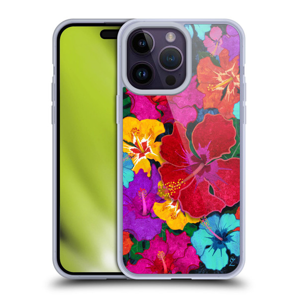 Suzan Lind Colours & Patterns Tropical Hibiscus Soft Gel Case for Apple iPhone 14 Pro Max
