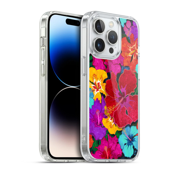 Suzan Lind Colours & Patterns Tropical Hibiscus Soft Gel Case for Apple iPhone 14 Pro & MagSafe