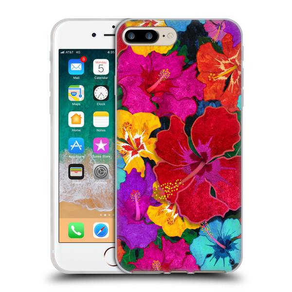 Suzan Lind Colours & Patterns Tropical Hibiscus Soft Gel Case for Apple iPhone 7 Plus / iPhone 8 Plus