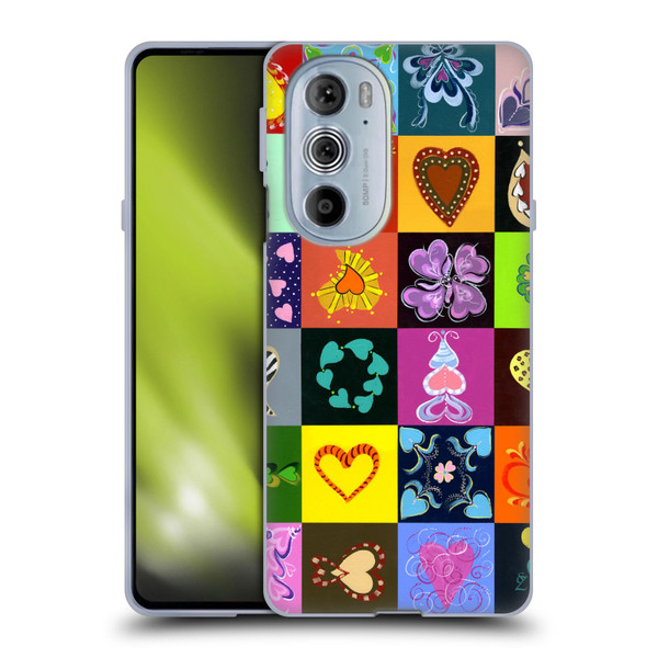 Suzan Lind Colours & Patterns Heart Quilt Soft Gel Case for Motorola Edge X30