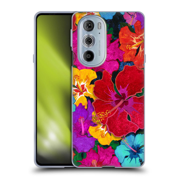 Suzan Lind Colours & Patterns Tropical Hibiscus Soft Gel Case for Motorola Edge X30