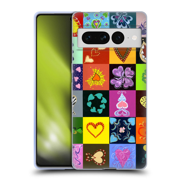 Suzan Lind Colours & Patterns Heart Quilt Soft Gel Case for Google Pixel 7 Pro