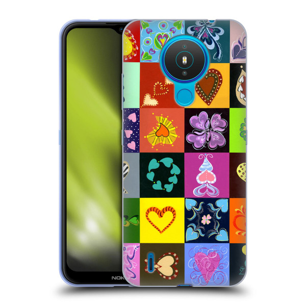 Suzan Lind Colours & Patterns Heart Quilt Soft Gel Case for Nokia 1.4