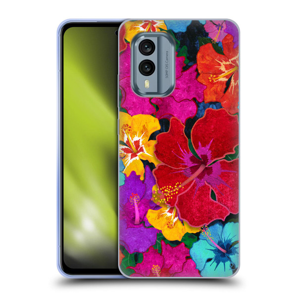Suzan Lind Colours & Patterns Tropical Hibiscus Soft Gel Case for Nokia X30