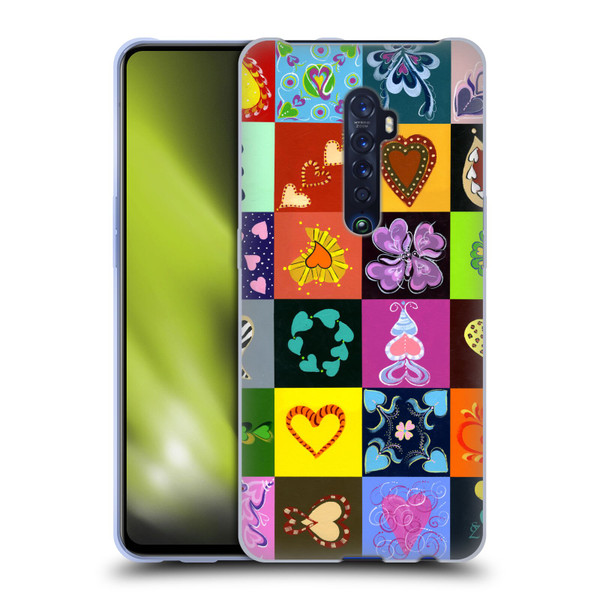 Suzan Lind Colours & Patterns Heart Quilt Soft Gel Case for OPPO Reno 2