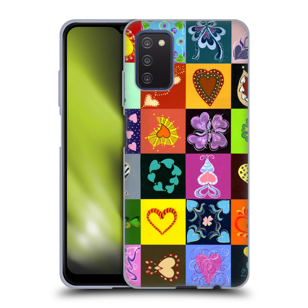 Suzan Lind Colours & Patterns Heart Quilt Soft Gel Case for Samsung Galaxy A03s (2021)