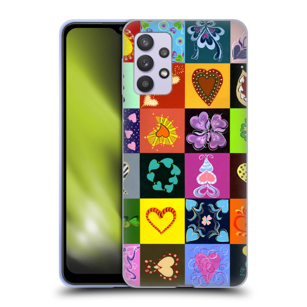 Suzan Lind Colours & Patterns Heart Quilt Soft Gel Case for Samsung Galaxy A32 5G / M32 5G (2021)