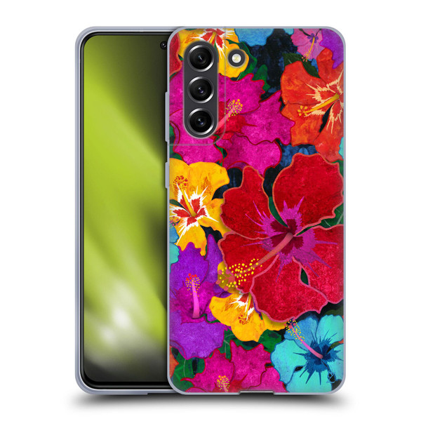 Suzan Lind Colours & Patterns Tropical Hibiscus Soft Gel Case for Samsung Galaxy S21 FE 5G