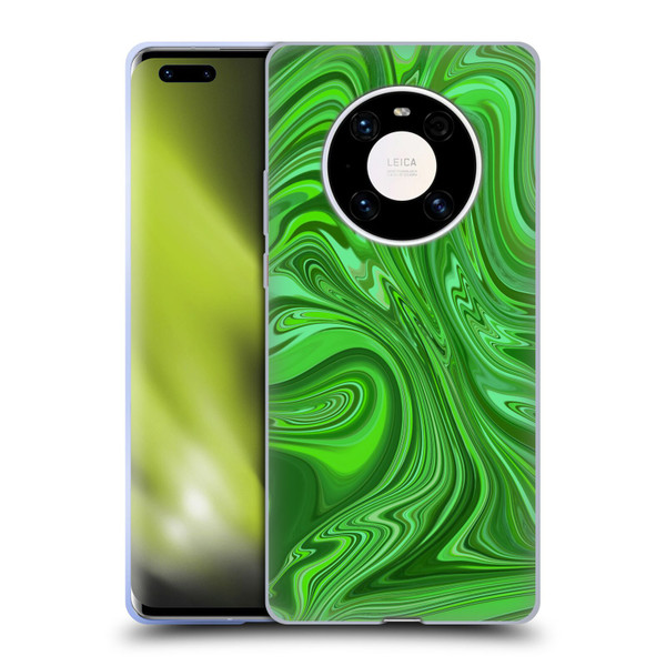 Suzan Lind Marble Emerald Green Soft Gel Case for Huawei Mate 40 Pro 5G