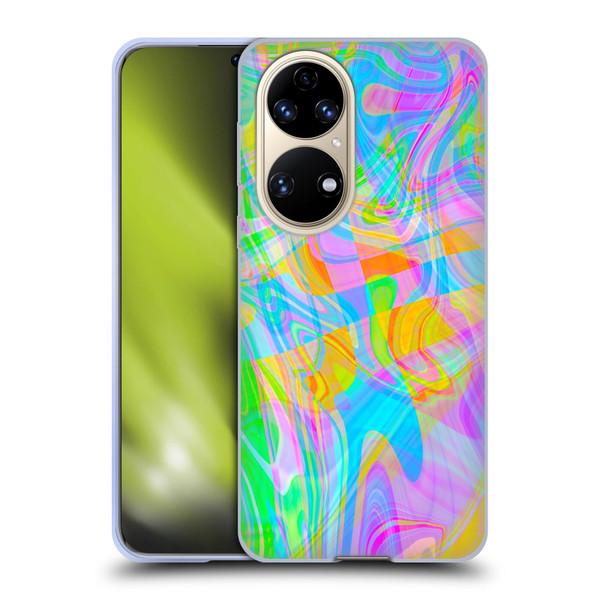 Suzan Lind Marble Abstract Rainbow Soft Gel Case for Huawei P50