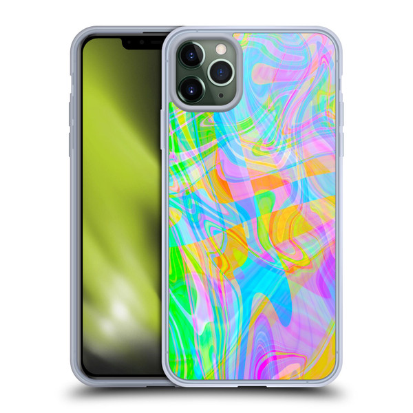 Suzan Lind Marble Abstract Rainbow Soft Gel Case for Apple iPhone 11 Pro Max