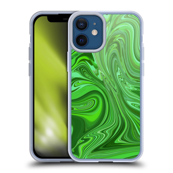 Suzan Lind Marble Emerald Green Soft Gel Case for Apple iPhone 12 Mini