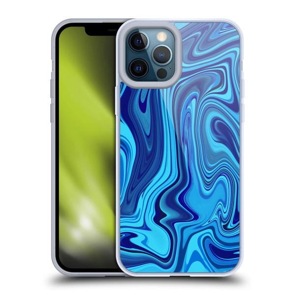 Suzan Lind Marble Blue Soft Gel Case for Apple iPhone 12 Pro Max