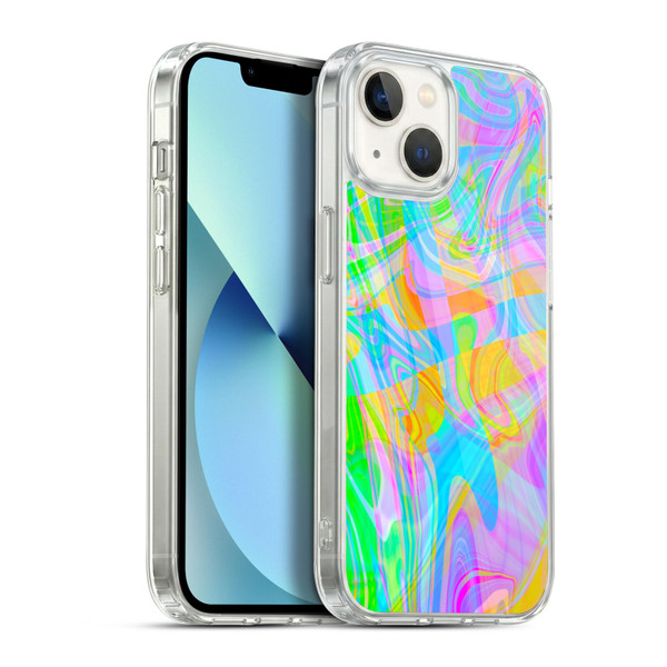 Suzan Lind Marble Abstract Rainbow Soft Gel Case for Apple iPhone 13