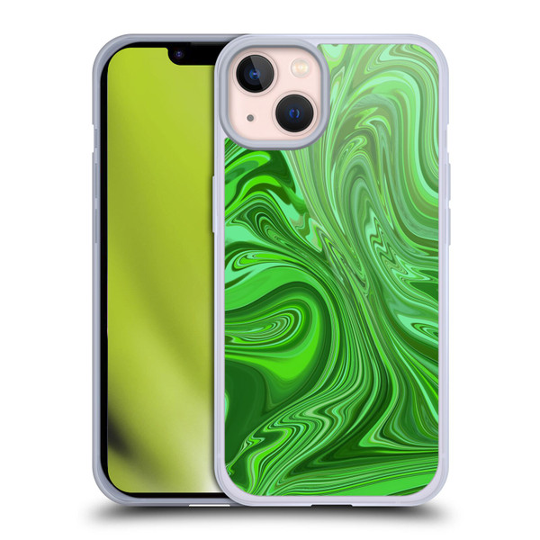 Suzan Lind Marble Emerald Green Soft Gel Case for Apple iPhone 13