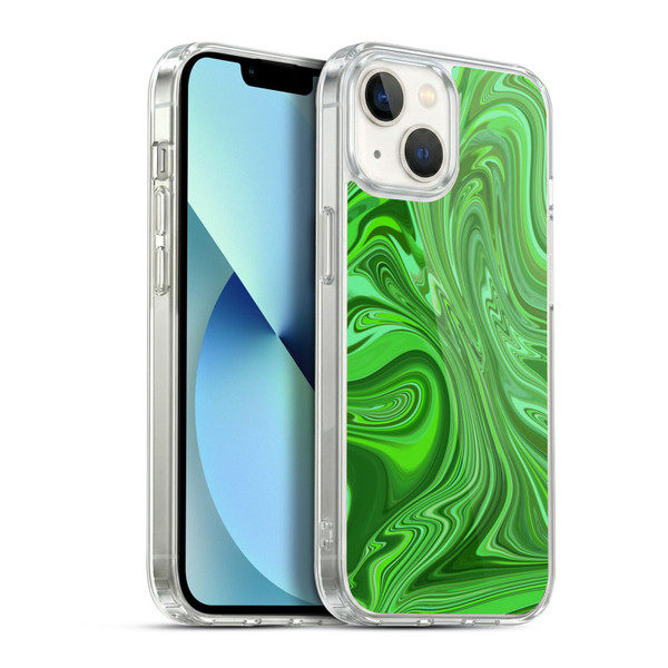 Suzan Lind Marble Emerald Green Soft Gel Case for Apple iPhone 13